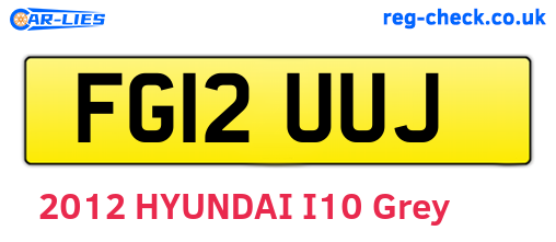 FG12UUJ are the vehicle registration plates.
