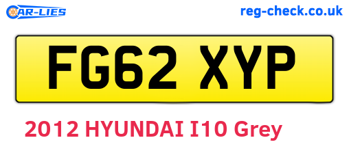 FG62XYP are the vehicle registration plates.
