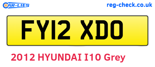 FY12XDO are the vehicle registration plates.
