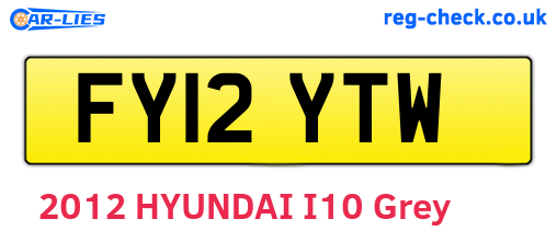 FY12YTW are the vehicle registration plates.