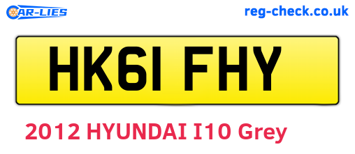 HK61FHY are the vehicle registration plates.
