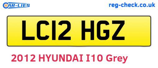 LC12HGZ are the vehicle registration plates.