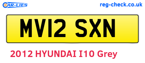 MV12SXN are the vehicle registration plates.