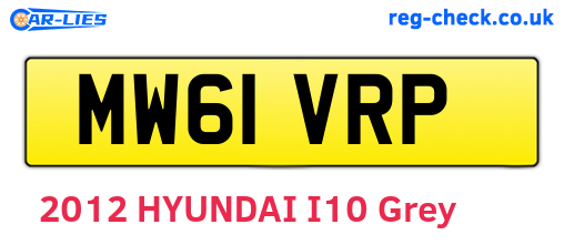 MW61VRP are the vehicle registration plates.
