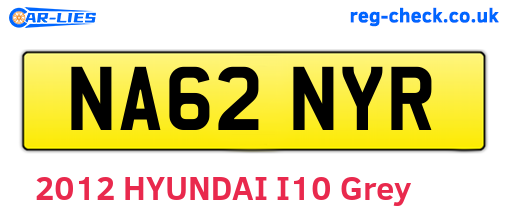NA62NYR are the vehicle registration plates.