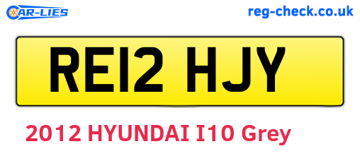 RE12HJY are the vehicle registration plates.