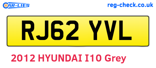 RJ62YVL are the vehicle registration plates.