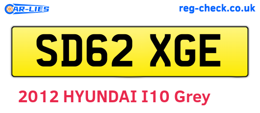 SD62XGE are the vehicle registration plates.