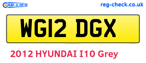 WG12DGX are the vehicle registration plates.
