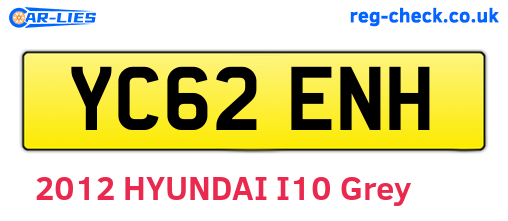 YC62ENH are the vehicle registration plates.