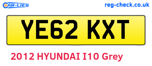 YE62KXT are the vehicle registration plates.