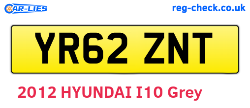 YR62ZNT are the vehicle registration plates.
