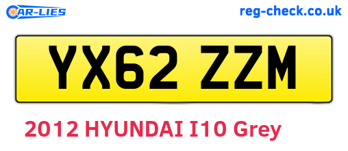 YX62ZZM are the vehicle registration plates.