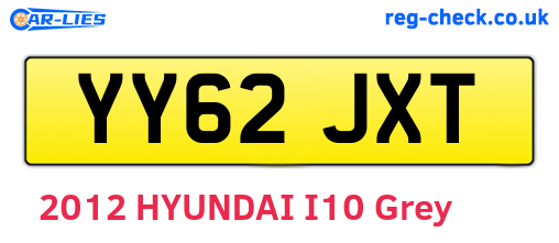 YY62JXT are the vehicle registration plates.