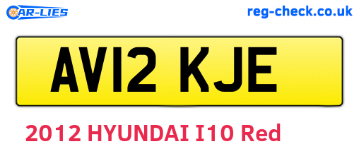 AV12KJE are the vehicle registration plates.