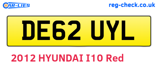 DE62UYL are the vehicle registration plates.
