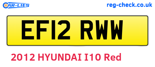 EF12RWW are the vehicle registration plates.