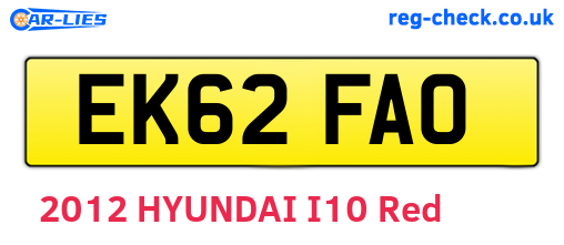 EK62FAO are the vehicle registration plates.