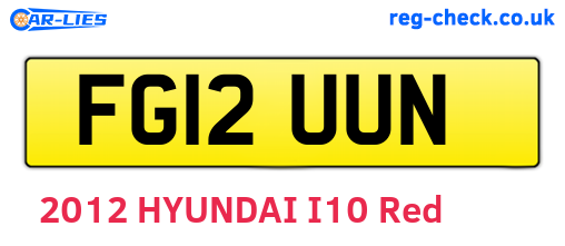 FG12UUN are the vehicle registration plates.