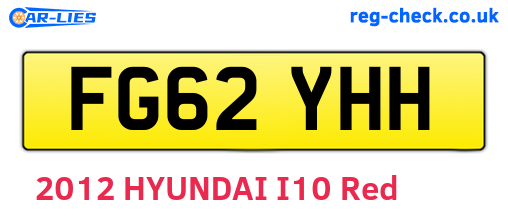FG62YHH are the vehicle registration plates.