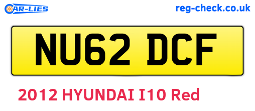 NU62DCF are the vehicle registration plates.