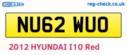 NU62WUO are the vehicle registration plates.