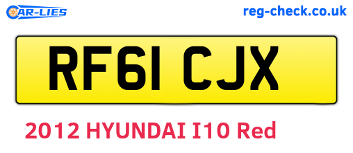 RF61CJX are the vehicle registration plates.