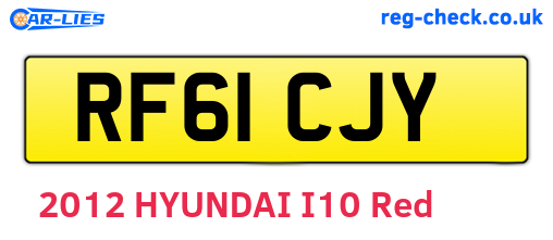 RF61CJY are the vehicle registration plates.