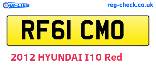 RF61CMO are the vehicle registration plates.