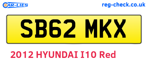 SB62MKX are the vehicle registration plates.