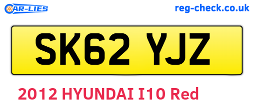 SK62YJZ are the vehicle registration plates.