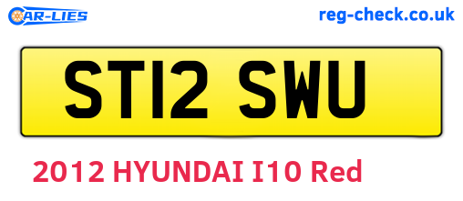 ST12SWU are the vehicle registration plates.
