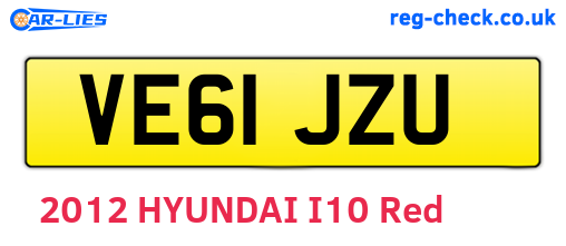 VE61JZU are the vehicle registration plates.