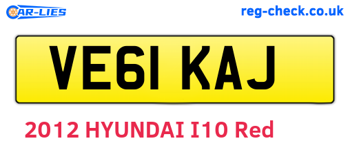 VE61KAJ are the vehicle registration plates.
