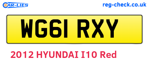 WG61RXY are the vehicle registration plates.