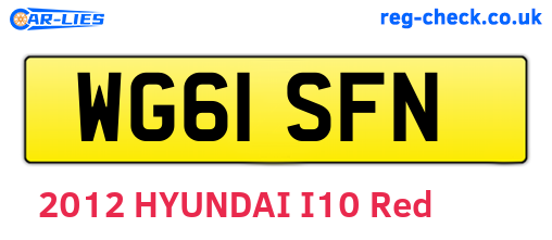 WG61SFN are the vehicle registration plates.