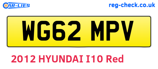 WG62MPV are the vehicle registration plates.