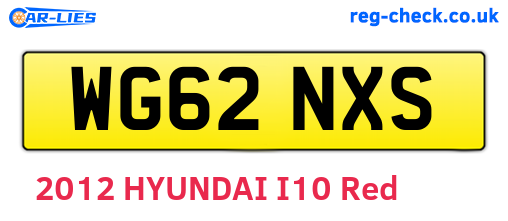 WG62NXS are the vehicle registration plates.