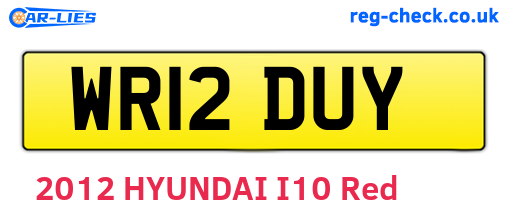 WR12DUY are the vehicle registration plates.