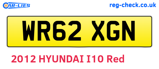 WR62XGN are the vehicle registration plates.