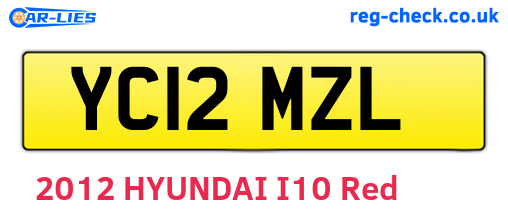 YC12MZL are the vehicle registration plates.