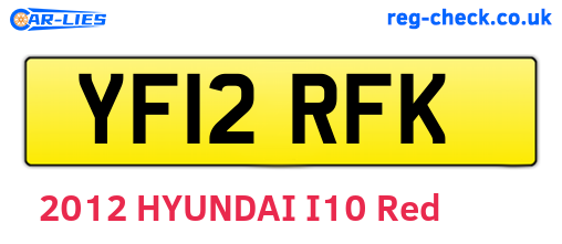 YF12RFK are the vehicle registration plates.
