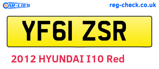 YF61ZSR are the vehicle registration plates.