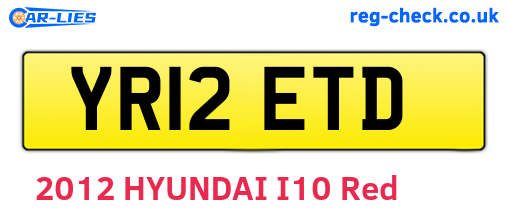 YR12ETD are the vehicle registration plates.