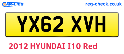 YX62XVH are the vehicle registration plates.