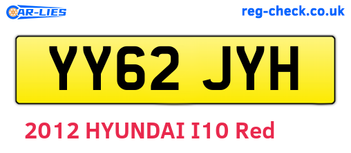 YY62JYH are the vehicle registration plates.