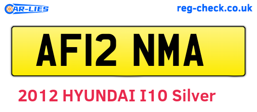 AF12NMA are the vehicle registration plates.