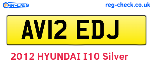 AV12EDJ are the vehicle registration plates.