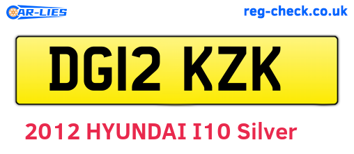 DG12KZK are the vehicle registration plates.