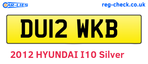DU12WKB are the vehicle registration plates.